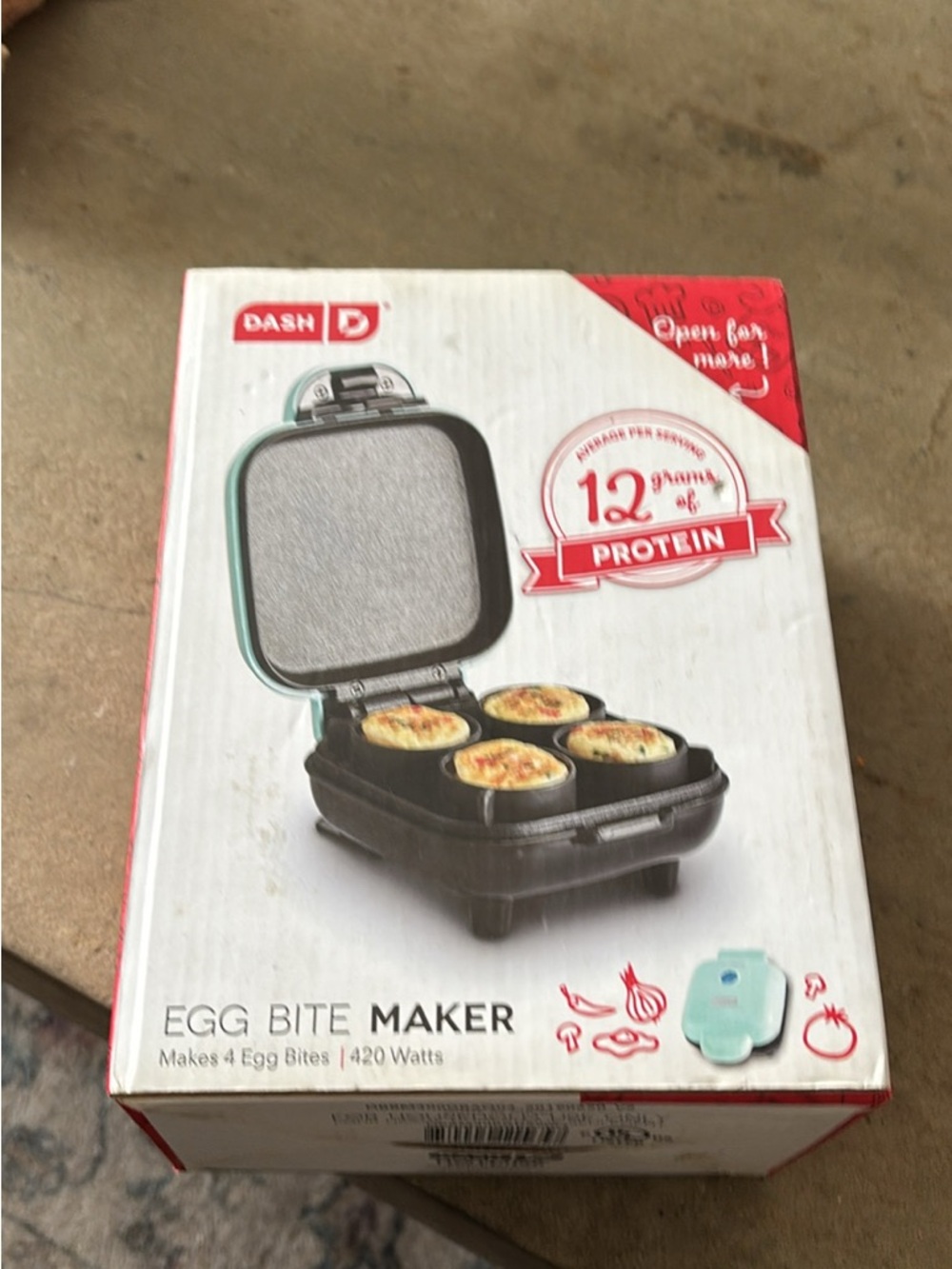 DASH Egg Bite Maker in Aqua - 4-Cavity Egg Cooker